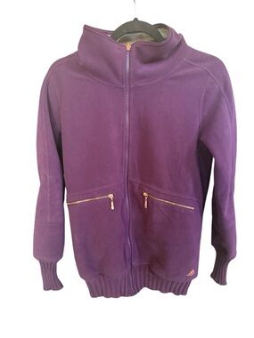 adidas Purple Full-Zip Jacket with Gold Hardware